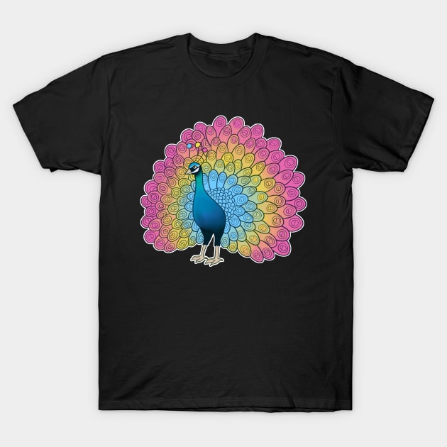Pansexual Pride Peacock T-Shirt by celestialuka